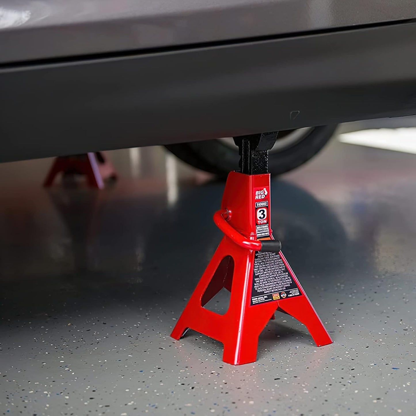 Torin BIG RED JACKS T43202 Torin Steel Jack Stands: 3 Ton (6,000 lb) Capacity, Red, 1 Pair