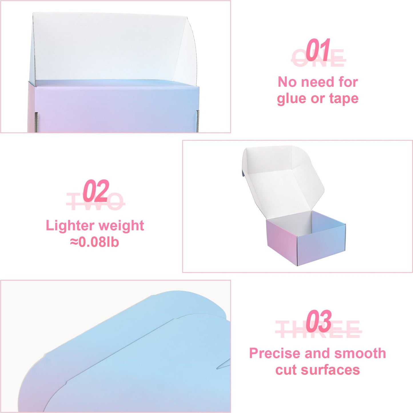 DERZIFUN 4x4x2 Inch Purple Shipping Boxes for Packaging Small Business, 45 Pack Mailer Boxes Corrugated Cardboard Mailing Box
