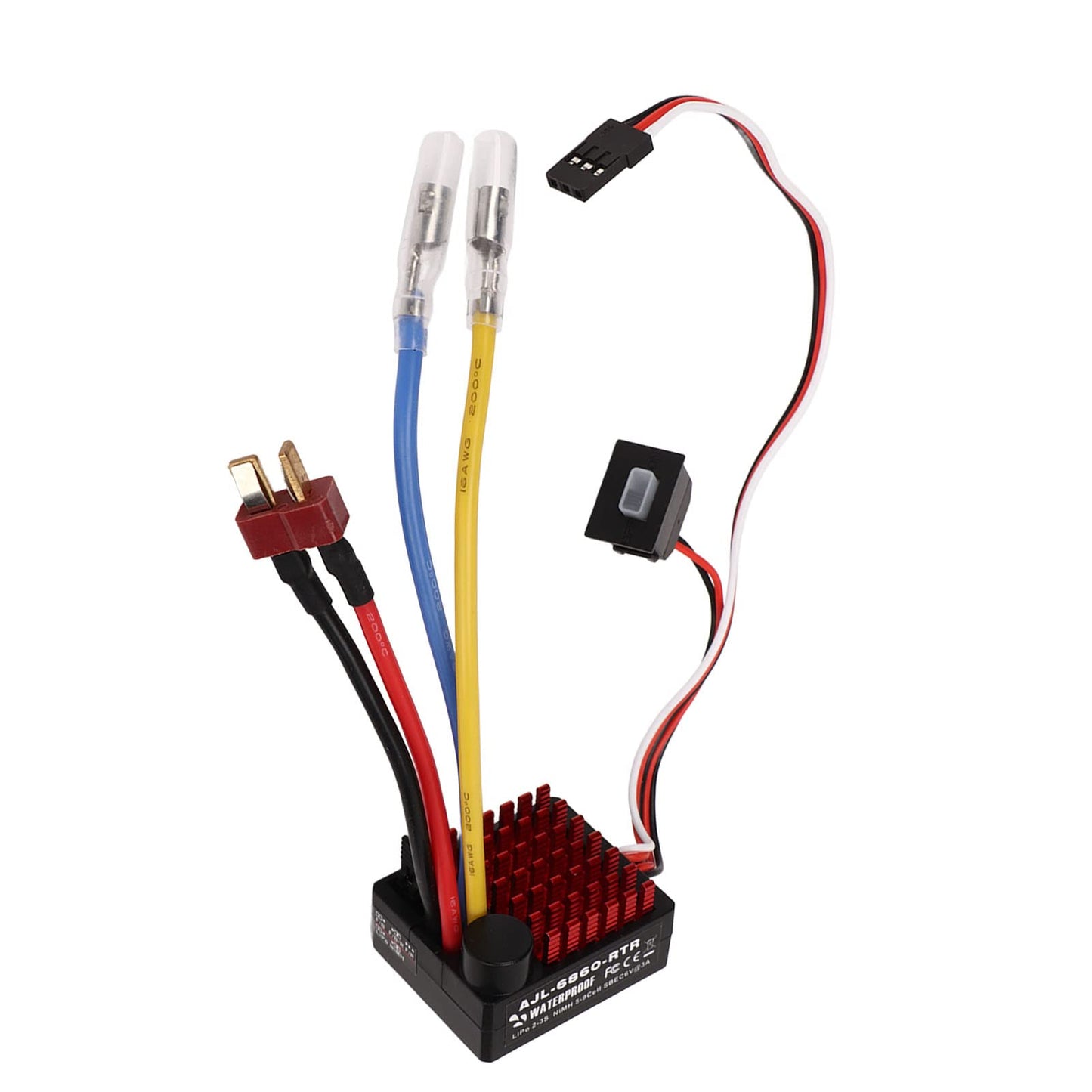 Brushed ESC, Waterproof Dustproof Brushed ESC Electric Speed Controller, ESC Brushed Motor 6V 3A BEC with 3 Modes for 1/10 RC Car, Truck Models, Boat Models, Tanks