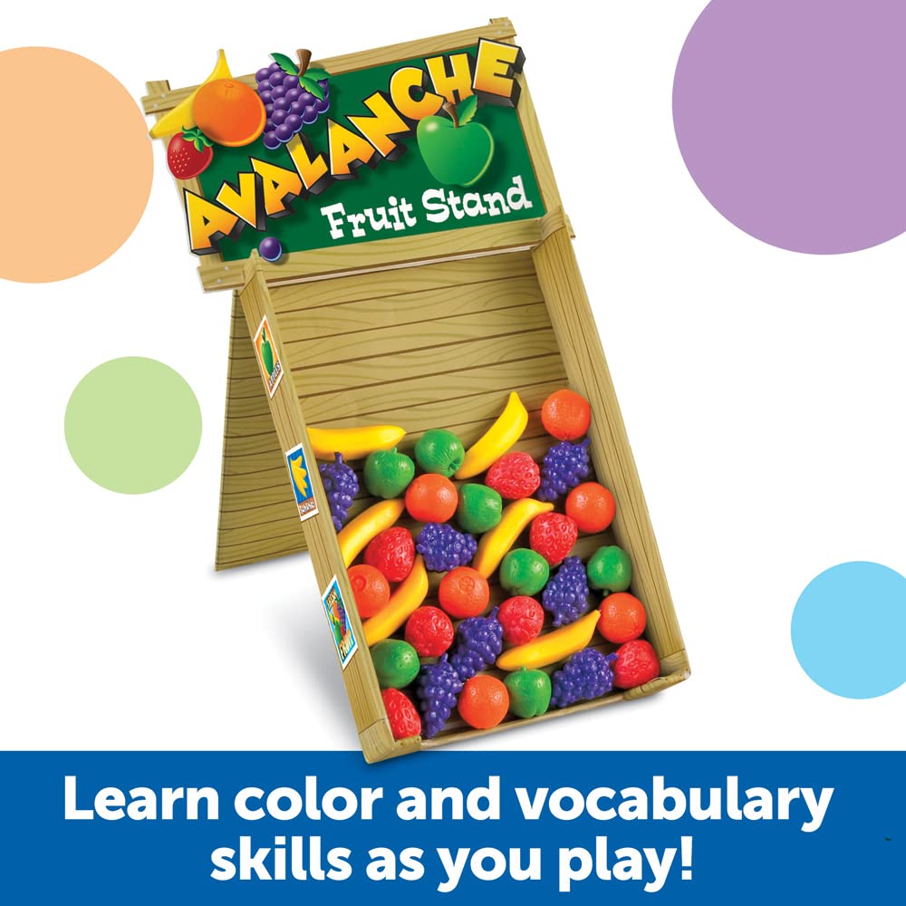 Learning Resources Avalanche Fruit Stand, Fine Motor/Grip Game, 42 Piece Set, Ages 3+ (LER5070)