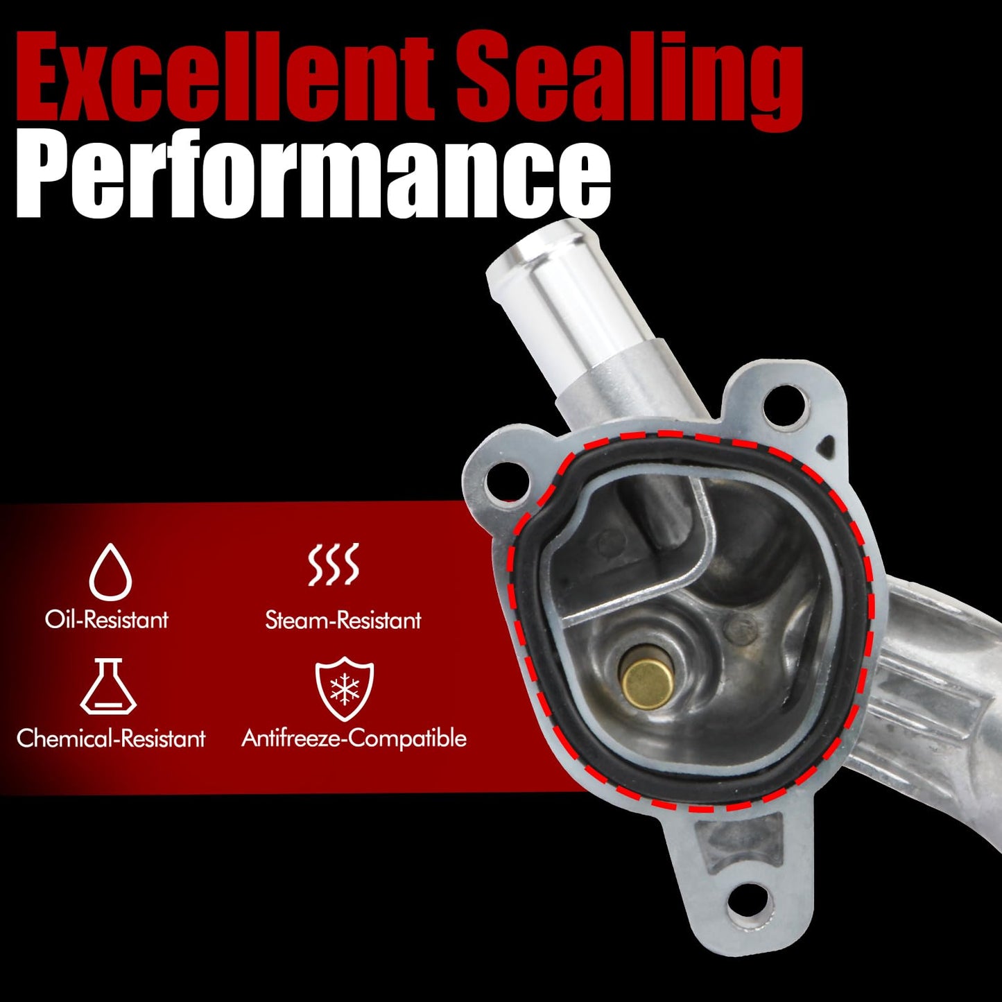 MITZONE Upgraded Aluminum Coolant Housing Compatible with 2011-2020 Chevrolet Cruze Sonic Trax Volt Buick Encore 1.4L with Inlet Hose and Oil Cooler Hose Replace 25193922 902-846
