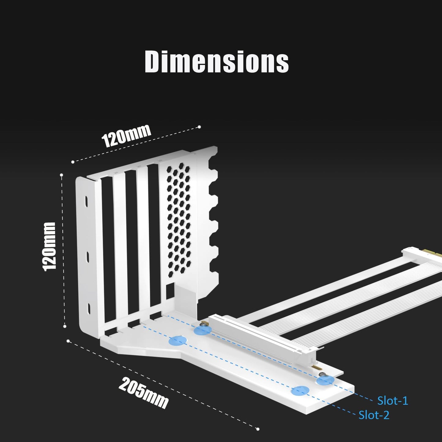 GLOTRENDS 3-Slot GPU Support Bracket with 150mm PCIe 5.0 Riser Cable for GPU Vertical Mount, Compatible with RTX5090 RTX4090 RX9070 RX7900, PC Cases with Open PCI 7/8-slot Design