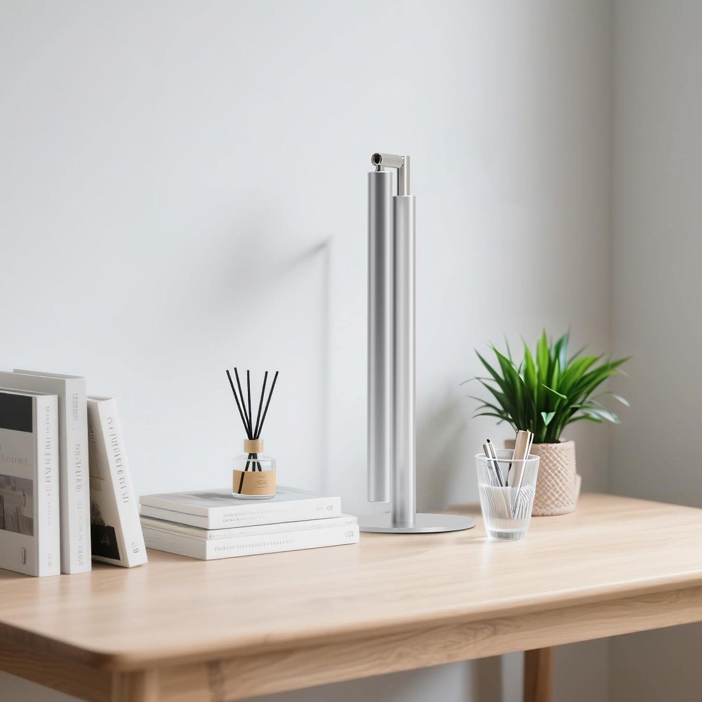 ALFELE Metal LED Desk Lamp - Foldable Modern Table Lamp with Timer, 4 Color & 6 Brightness Adjustable Desk Reading Light, Dimmable Eye-Caring Desktop Book Light for Home Office Dorm