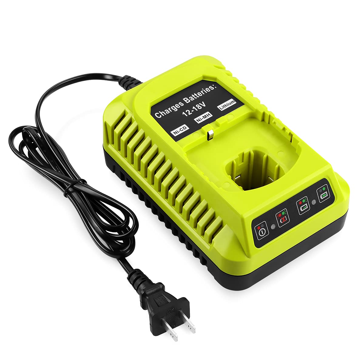 Powilling 18V P117 Charger for Ryobi 18V One+ Battery, Dual Chemistry Li-ion NiCad NiMh Battery Charger for P100 P102 P108 P189 P197 P103 P105 P107 P190 P191 PBP002 PBP005 for Ryobi 18 Volt Batteries