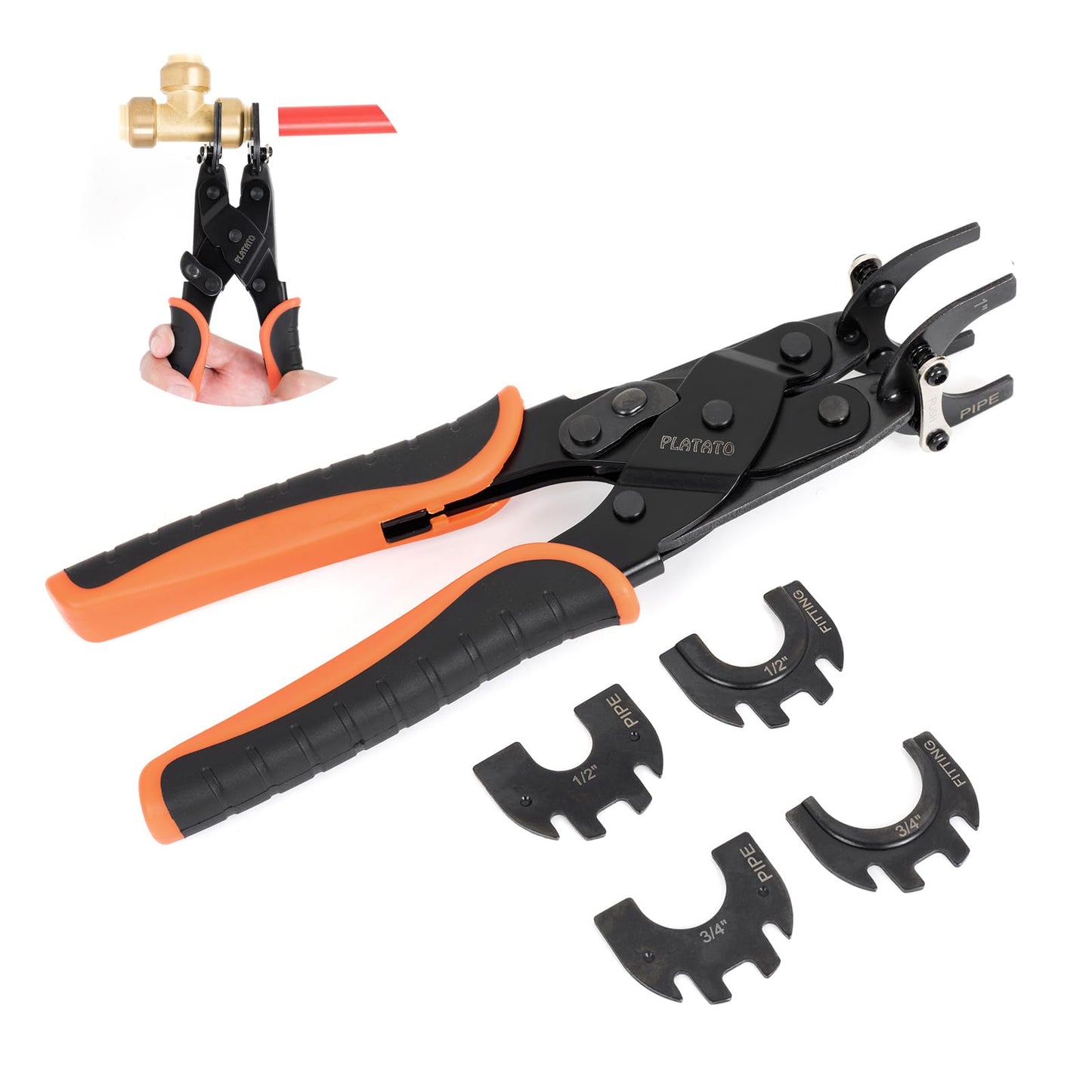 PLATATO Push to Connect Removal Tool Disconnect Tongs for 1/2”, 3/4”, 1” Push Fittings PEX PVC Copper Pipe Fitting