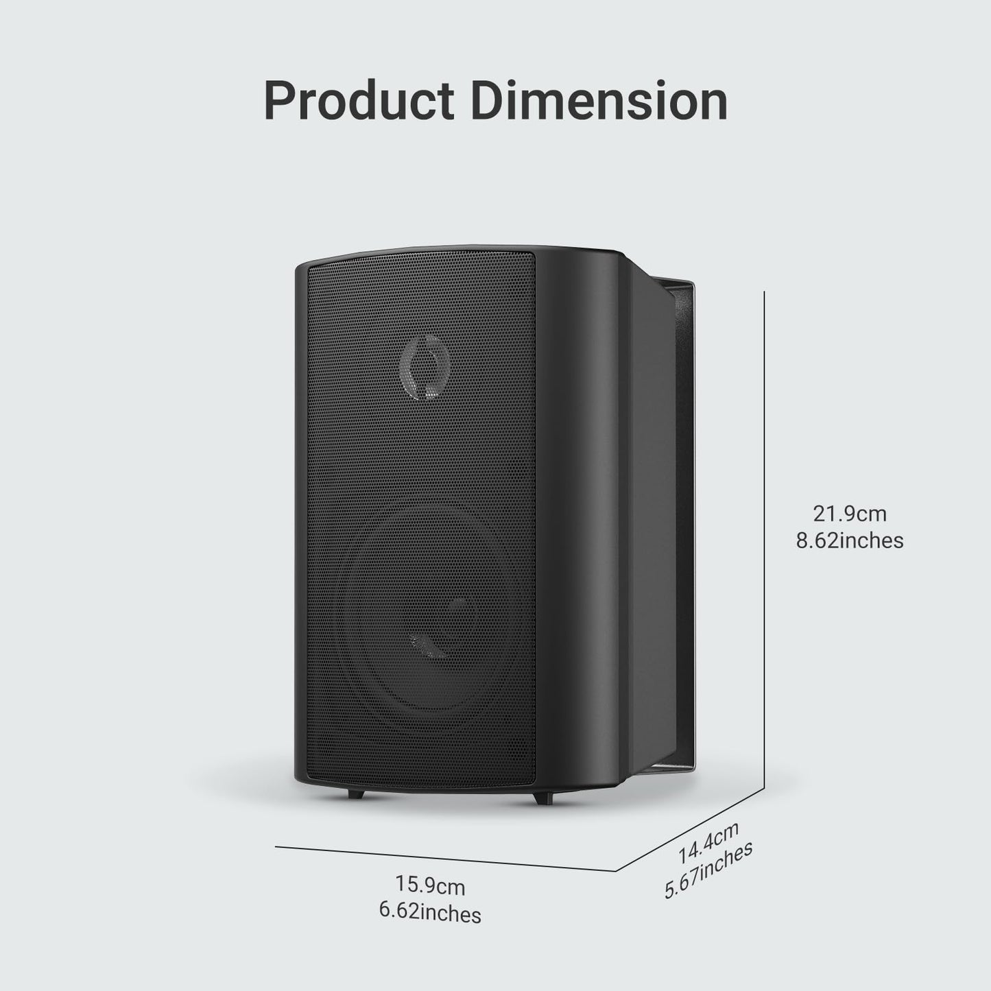 Herdio 4 Inches Bluetooth Outdoor Speakers Waterproof Patio Deck Wall Mount (Black)