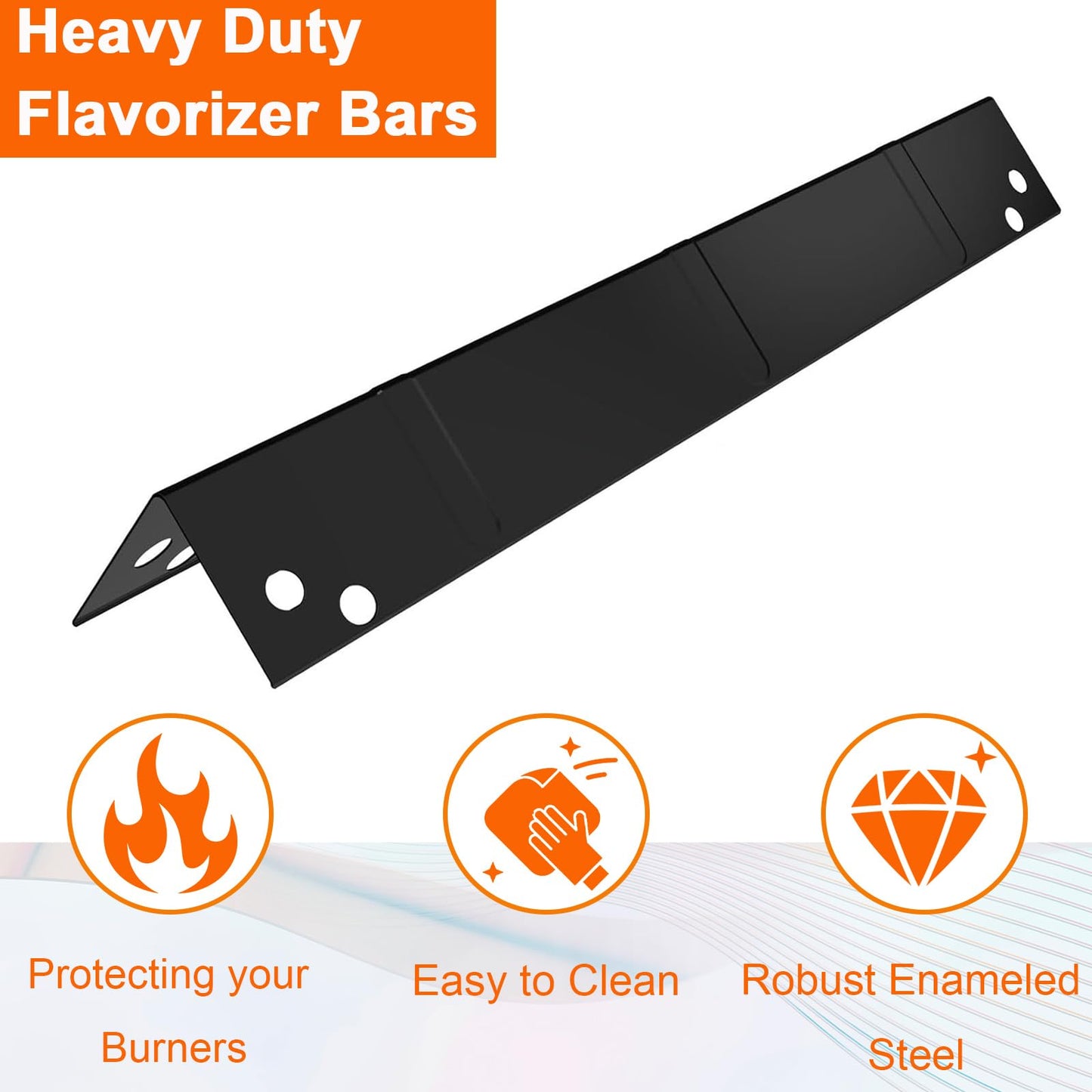 BBQ Future Heat Plates Replacement Parts for Backyard Grill GBC1748WRSE-C GBC1646WS BY16-101-003-05, Porcelain Steel Heat Shields for Revoace Grill Parts GBC1748WS, 4 Pack