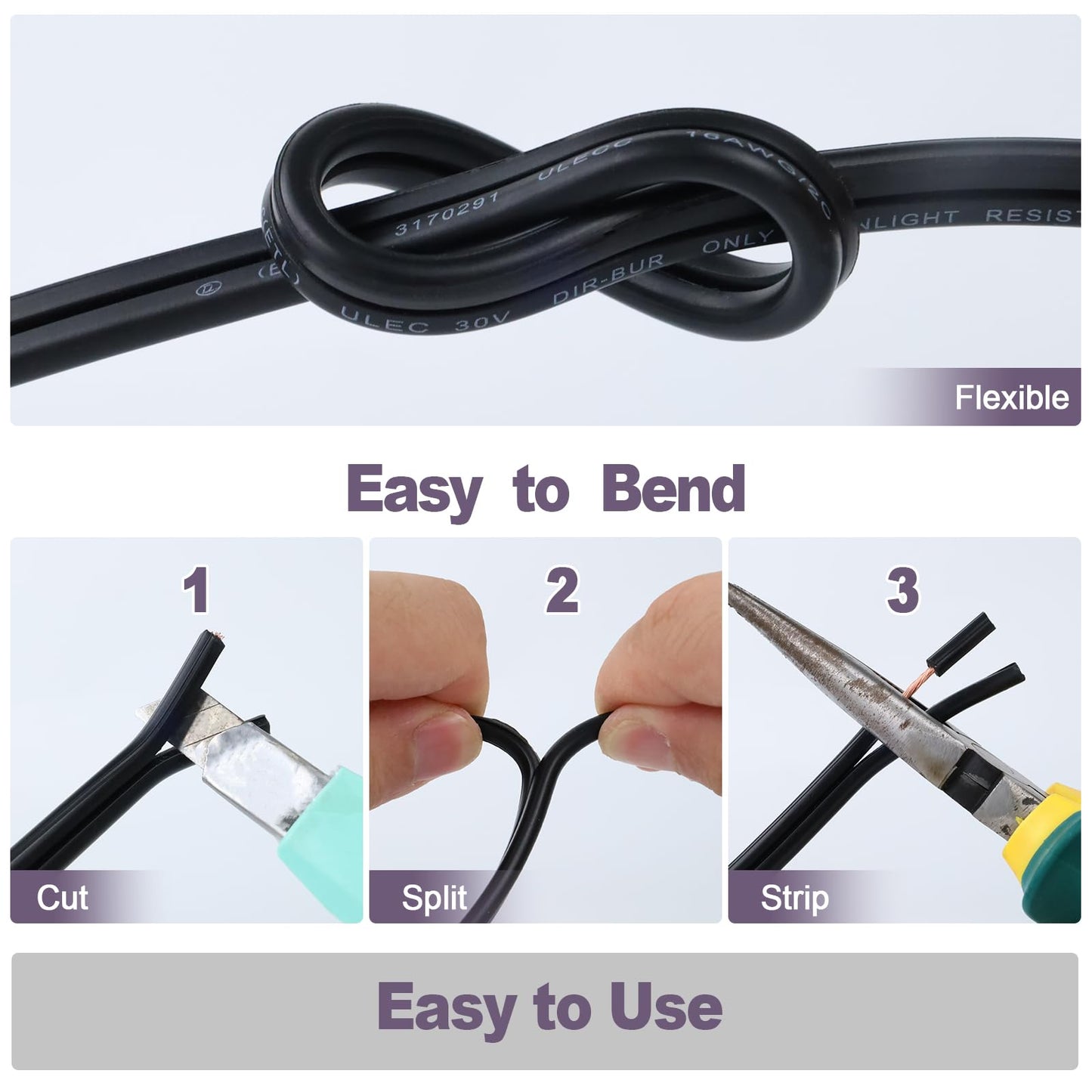 GREATIDE 16/2 Low Voltage Landscape Lighting Wire, Outdoor Direct Burial Cable, 16 Gauge 2 Conductor, 250 Feet