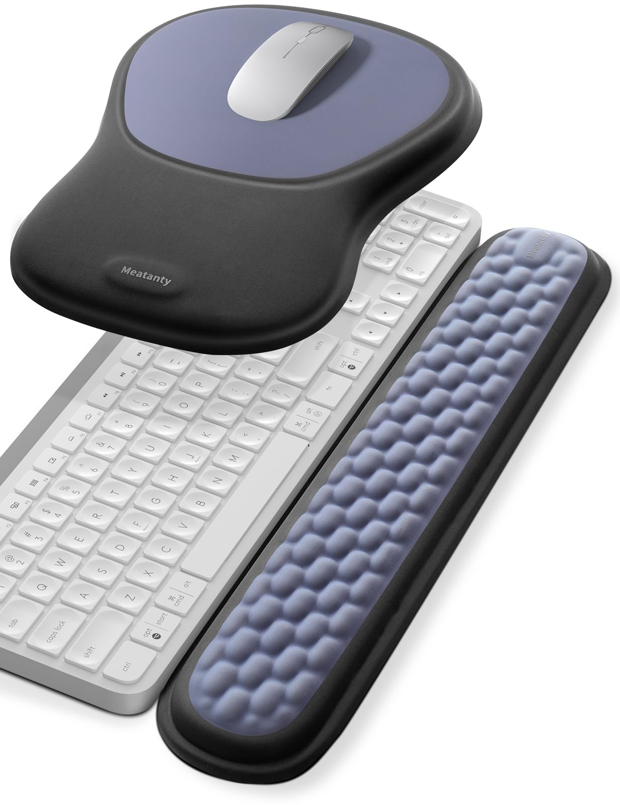meatanty Keyboard and Mouse Wrist Rest Set, Ergonomic Wrist Pad Support, Computer Hand Palm Rest Combo, Memory Foam Typing Desk Accessory Carpal Tunnel Cushion, Laptop Office Home School Women-Pink