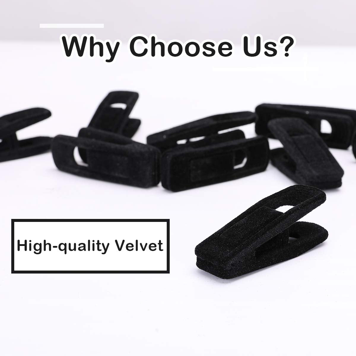 Trgowaul Velvet Hangers Clips 60 Pack, Pants Hangers Velvet Clips, Strong Finger Clips Perfect for Thin Velvet Hangers (Black)
