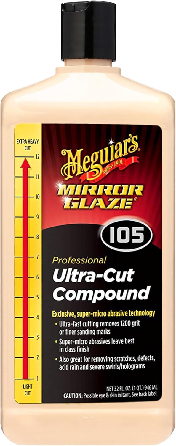 Meguiar’s Mirror Glaze Ultra-Cut Compound, M10532C, 32 fl. oz. (946 ml)