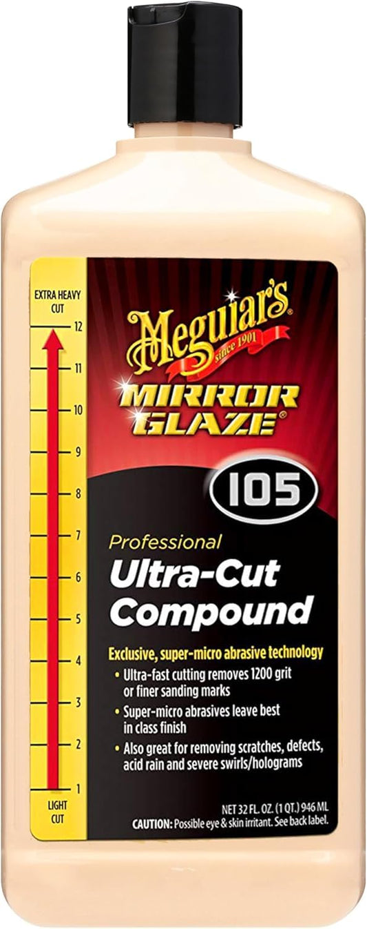Meguiar’s Mirror Glaze Ultra-Cut Compound, M10532C, 32 fl. oz. (946 ml)