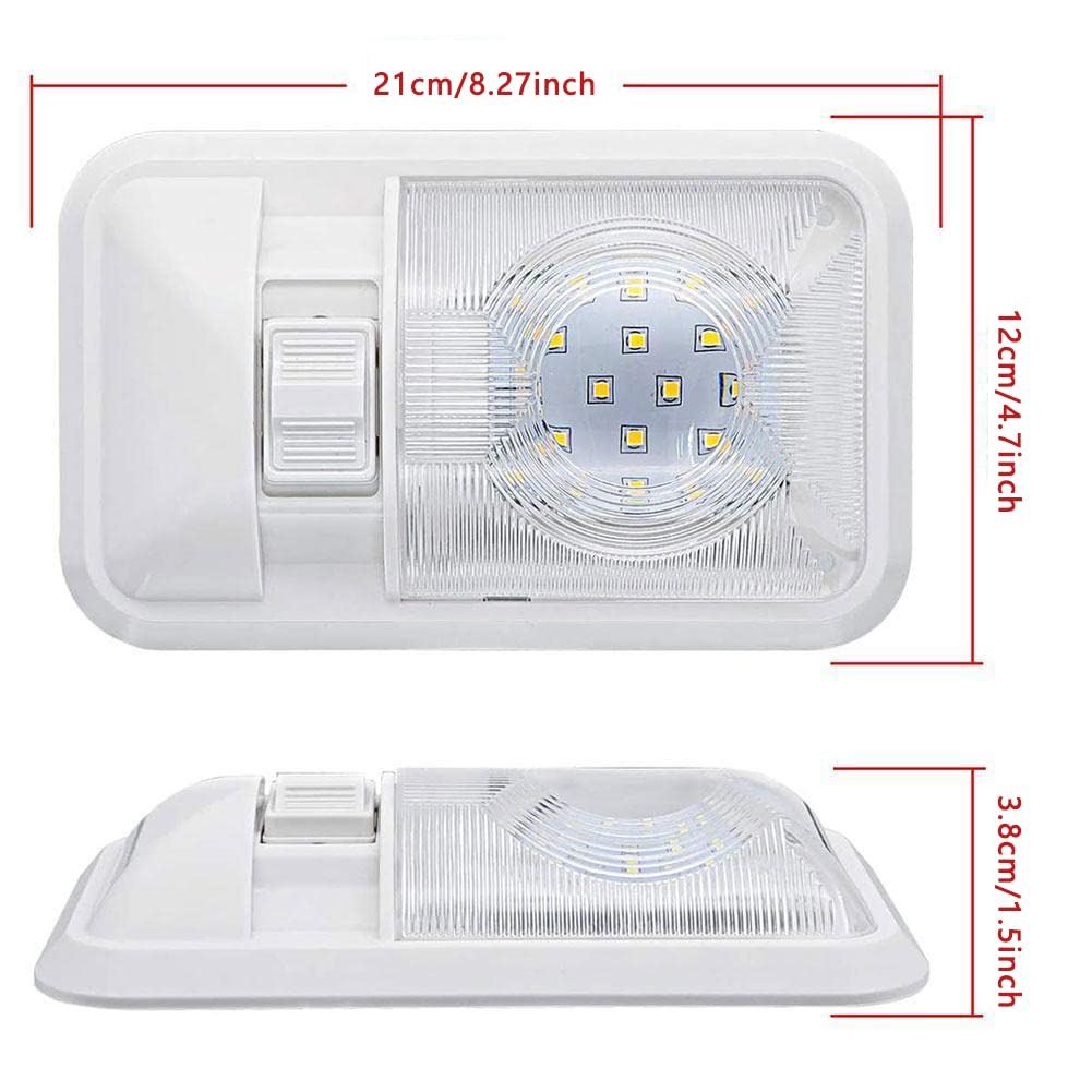 ANYPOWK 12 Volt LED RV LED Lights with ON/Off Switch - Daylight 6500K 3.5 W 400LM, Interior Lighting for RV Van Trailer Camper Boat - Pack of 4