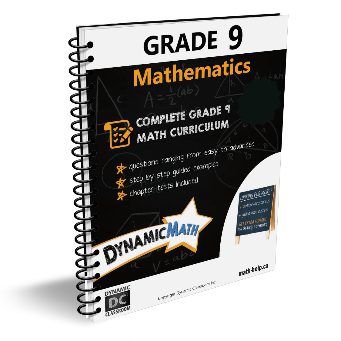 Dynamic Math Workbook - Complete Grade 9 Mathematics Curriculum (AB, SK, MB, NU, NT, PE, NB, & NL Edition)