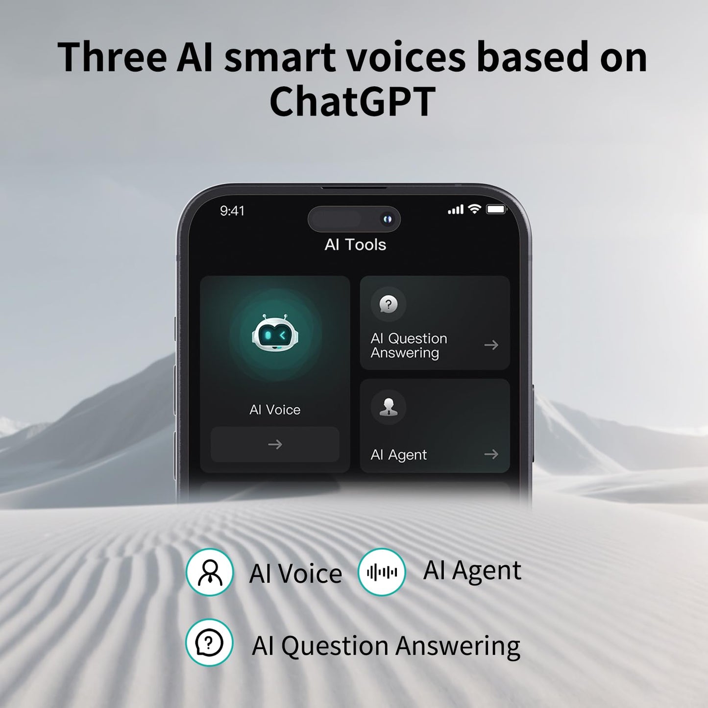 AI Voice Recorder, Free Subscription, Portable Note Voice Recorder with Case, App Control, Transcribe & Summarize by ChatGPT, Support 147 Languages, 80GB, Audio Recorder for Calls, Lectures, Meetings