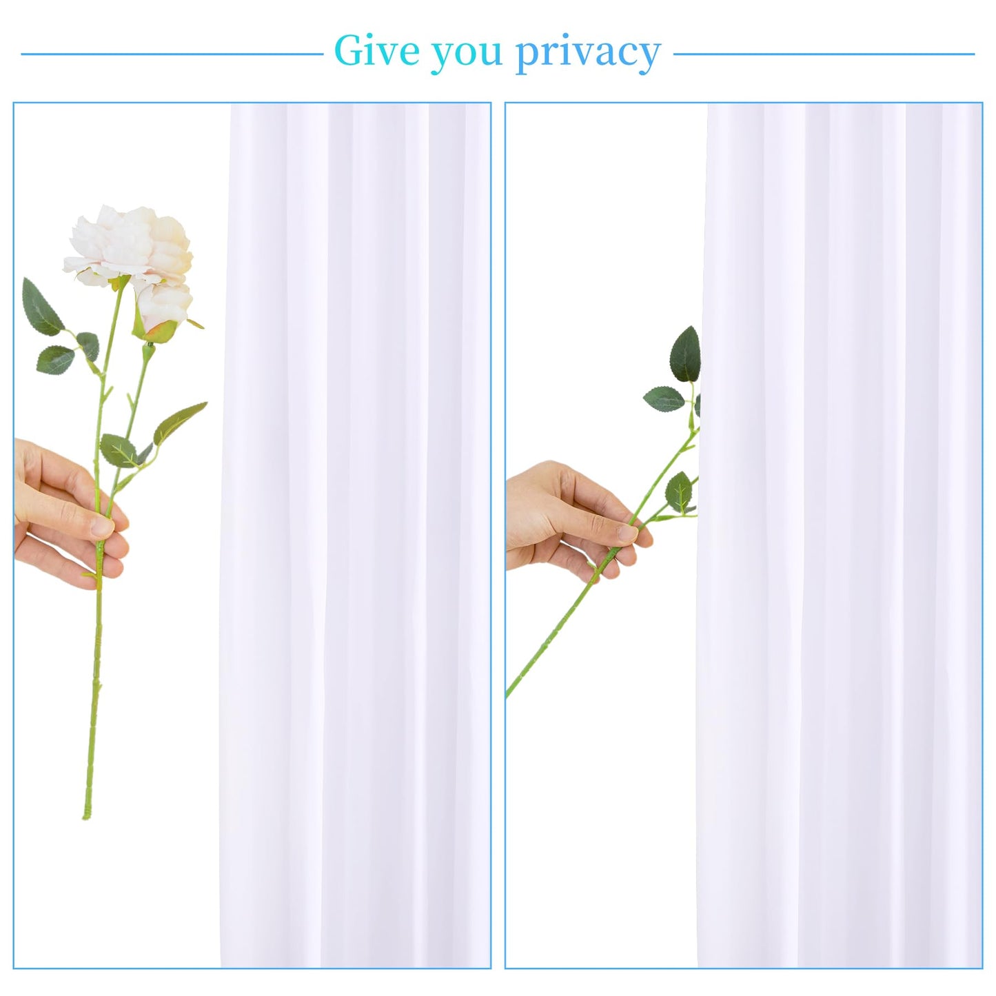 6 Panels White Backdrop Curtain for Parties Wedding Wrinkle Free White Photo Curtains Backdrop Drapes Fabric Decoration for Baby Shower 30ft(W) x 10ft(H)
