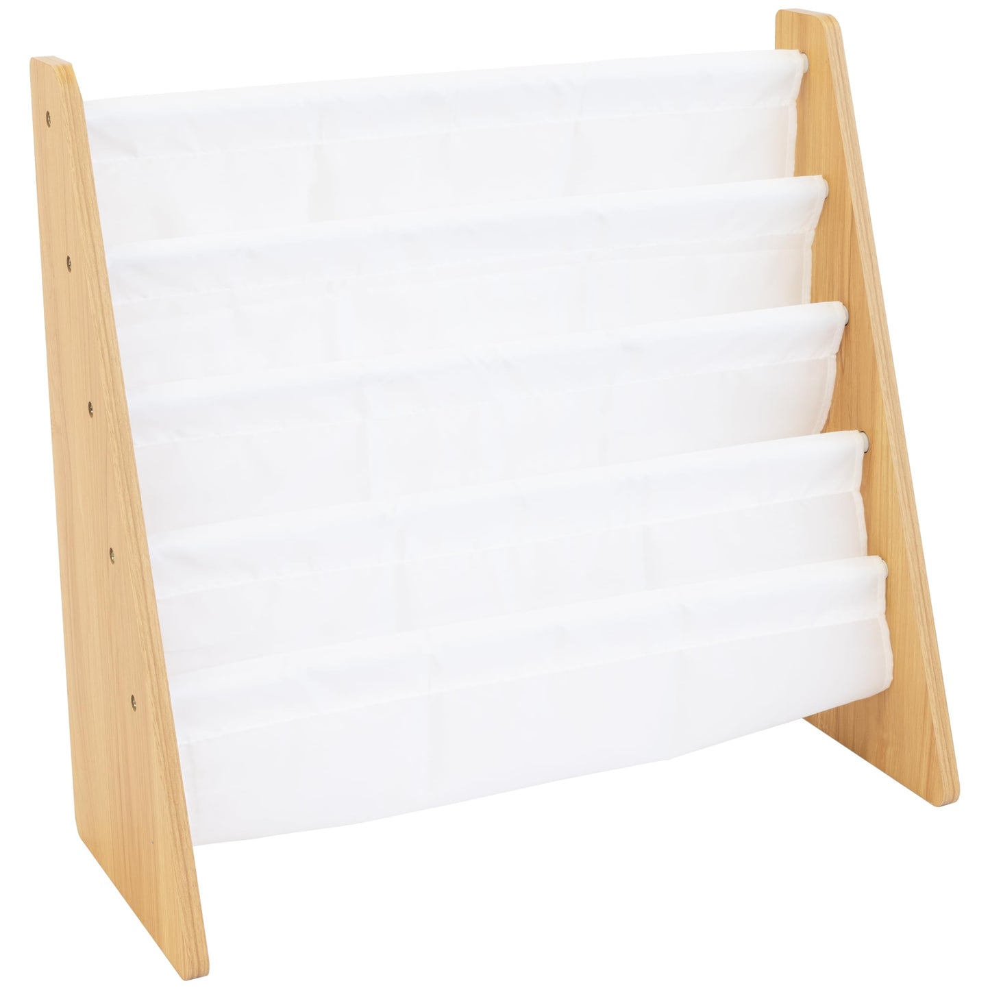 Humble Crew Kids Book Rack Storage Bookshelf with Deep Sleeves, Universal, Natural/White
