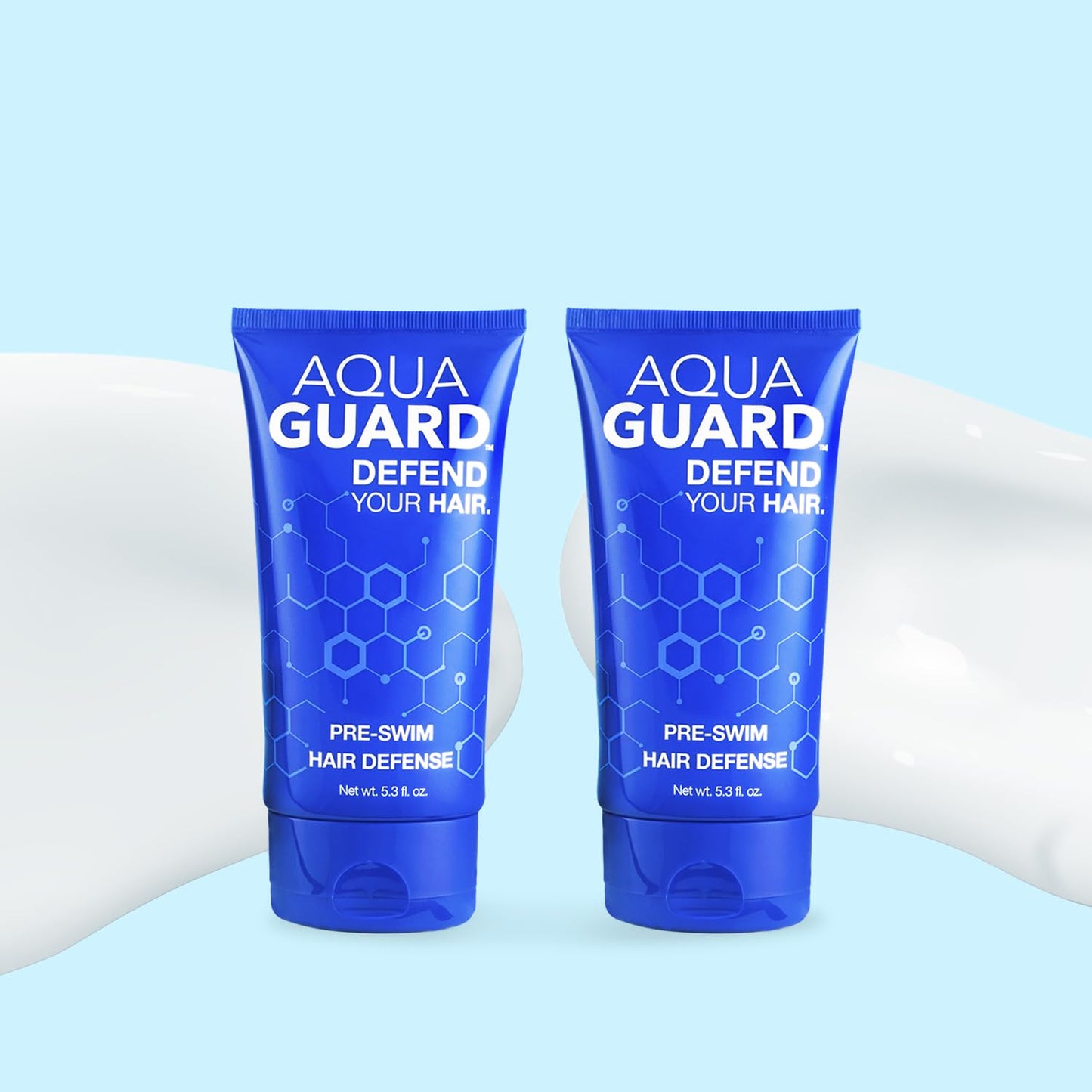 AquaGuard Pre-Swim Hair Defense | Prevents Chlorine Damage + Softens Hair | Made in California | Color Safe, Great Scent | 5.3 oz (2 Pack)