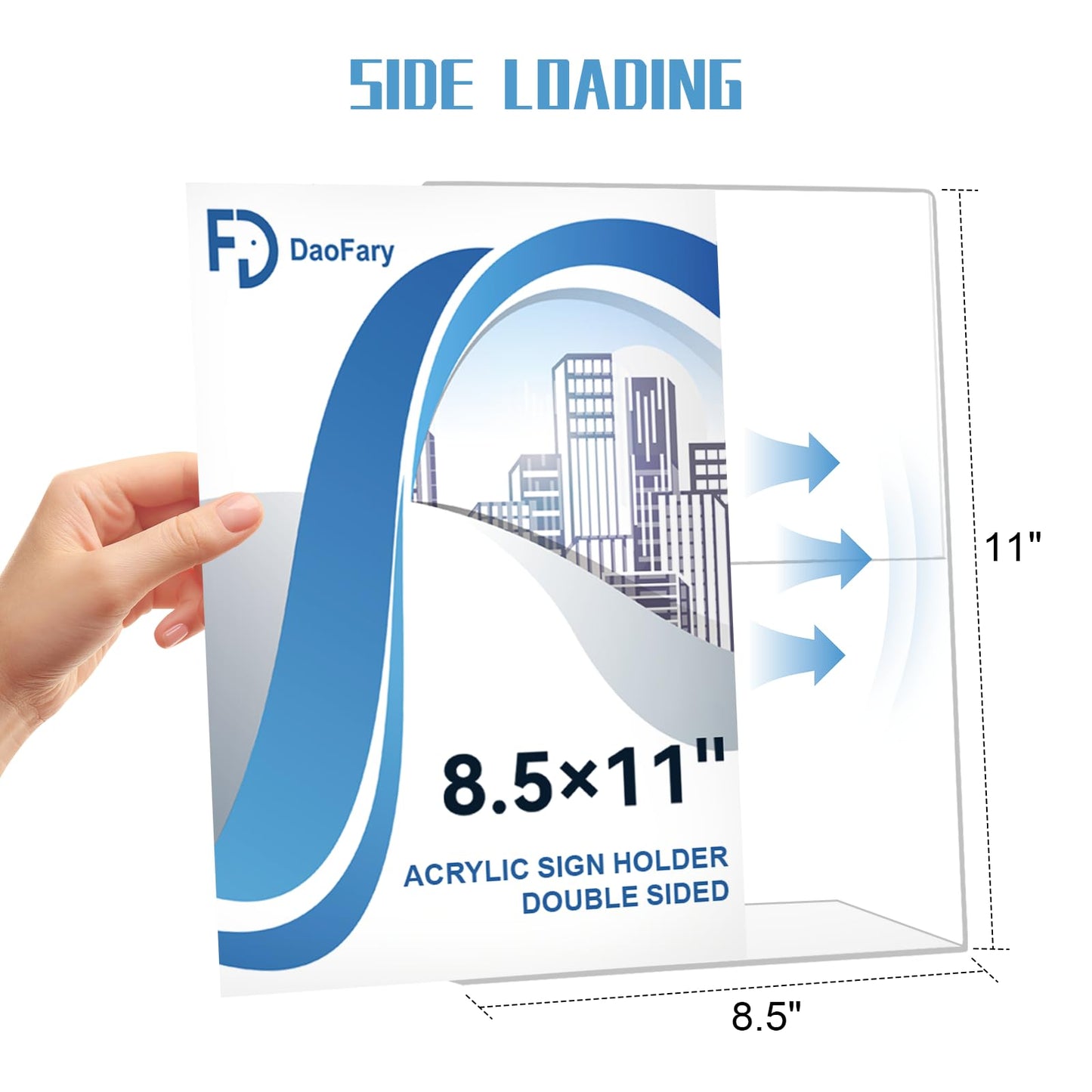 Daofary Acrylic Sign Holder 8.5 x 11, 8 Pack L Shape Clear Plastic Display Stand, Slanted Back Picture Frame Menu Flyer Paper Display Stand up Table Top Sign Holders for Restaurant, Office and School