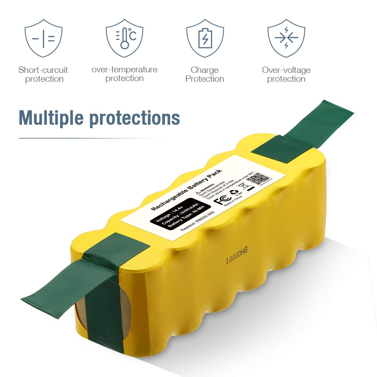 Dutyone 5.0Ah 14.4V Replacement Ni-MH Battery Compatible with Roomba Battery R3 500 600 700 800 900 Series 500 510 530 531 532 535 540 550 552 560 570 580 595 620 650 660 760 770 780 790 800 870