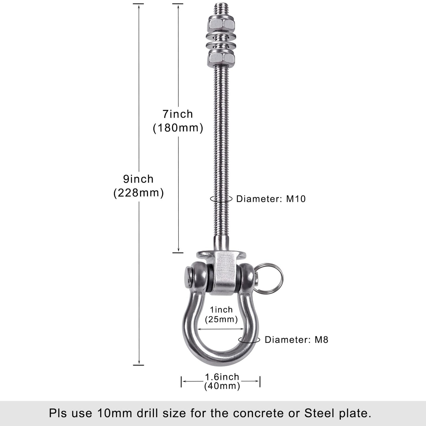 BeneLabel Heavy Duty Swing Hangers with Bearings - Set of 4 Stainless Steel 304 Hardware for Wood & Metal Beams - Ideal for Hanging Hammocks, Yoga Swings, Porch Swing, Boxing Bags - 1500LB Capacity