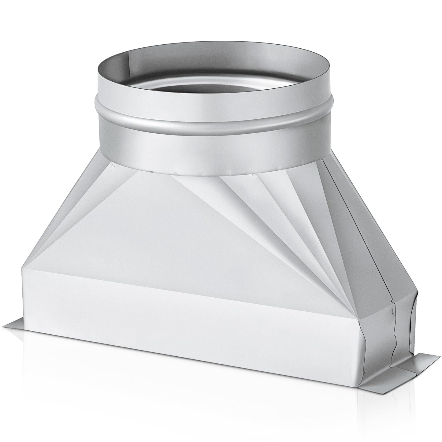 Tandefio 3-1/4" x 10" x 6'', 6" Diameter Rectangular to Round Duct Galvanized Transition Galvanized Round Transition Microwave Vent Kit for Connecting HVAC Duct Pipe Fittings