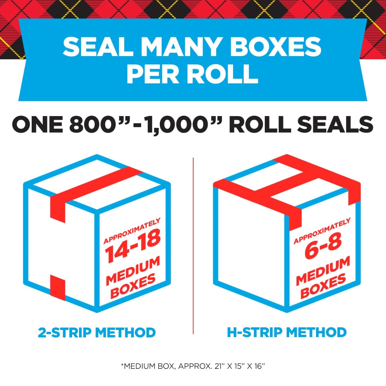 Scotch Heavy Duty Packaging Tape, 1.88 Inches x 800 Inches, 6 Rolls (142-6)