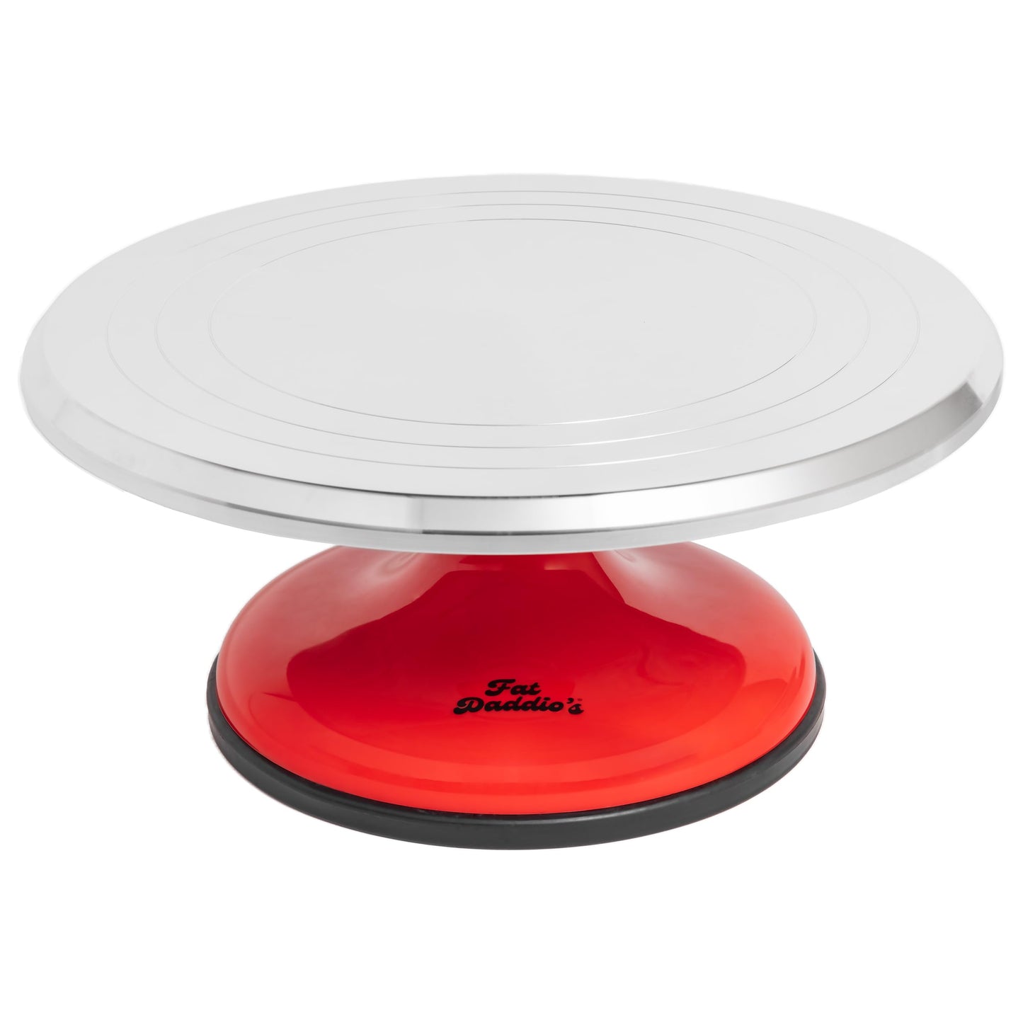 Fat Daddio's TT-1255 Revolving Cake Stand, Red and Silver