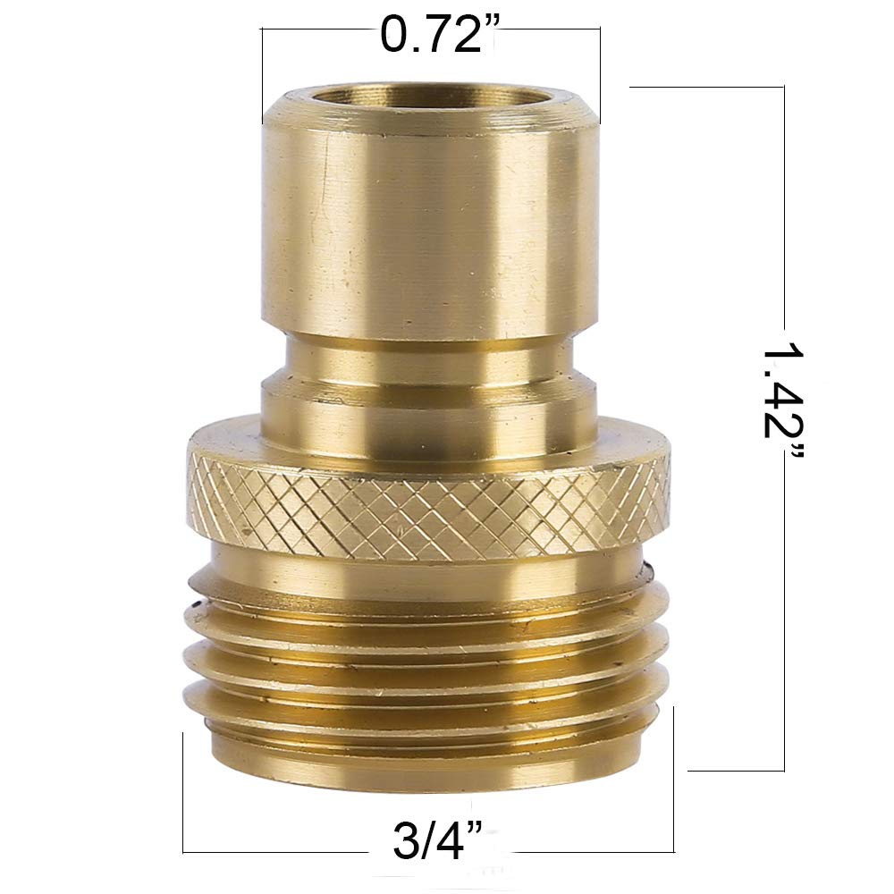 HQMPC Garden Hose Quick Connect Brass Hose Quick Connectors Water Hose Connector 3/4" GTH (3 Female Coupler+ 6 Male Nipples)