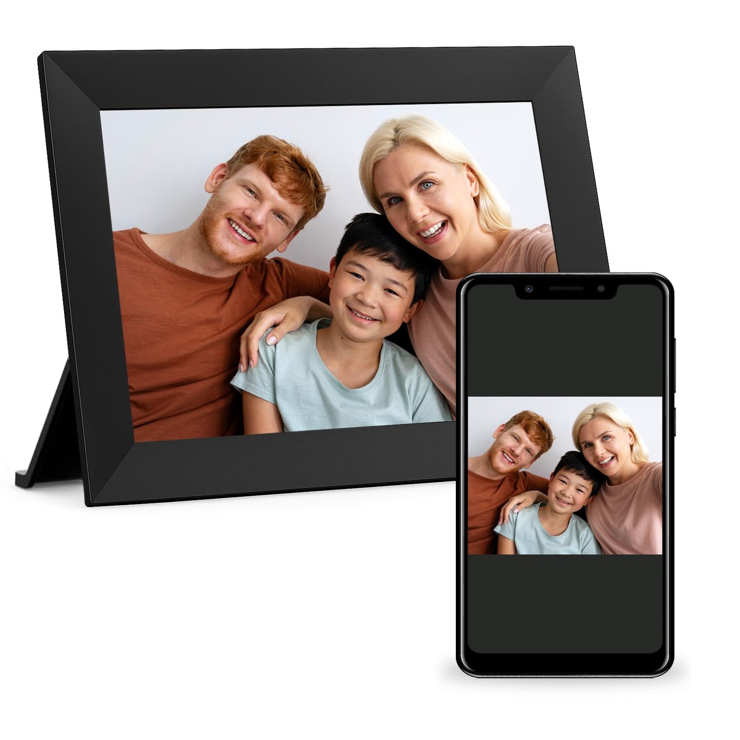 10.1 Inch WiFi Digital Picture Frame, 1280×800 HD IPS Touch Screen, 16 GB Memory, Auto‑Rotate, Wall‑Mountable