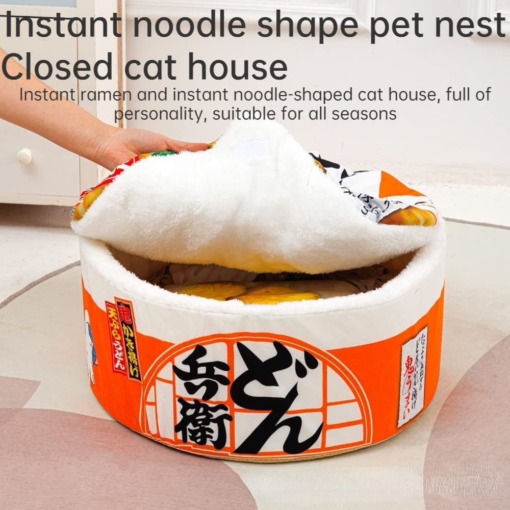 Linghe Cat House for Indoor Cats, Foldable Cat Bed with Washable Top, Detachable Multifunctional Soft Pet Sofa Bed Suitable for Small Cats and Dogs (S,Red)