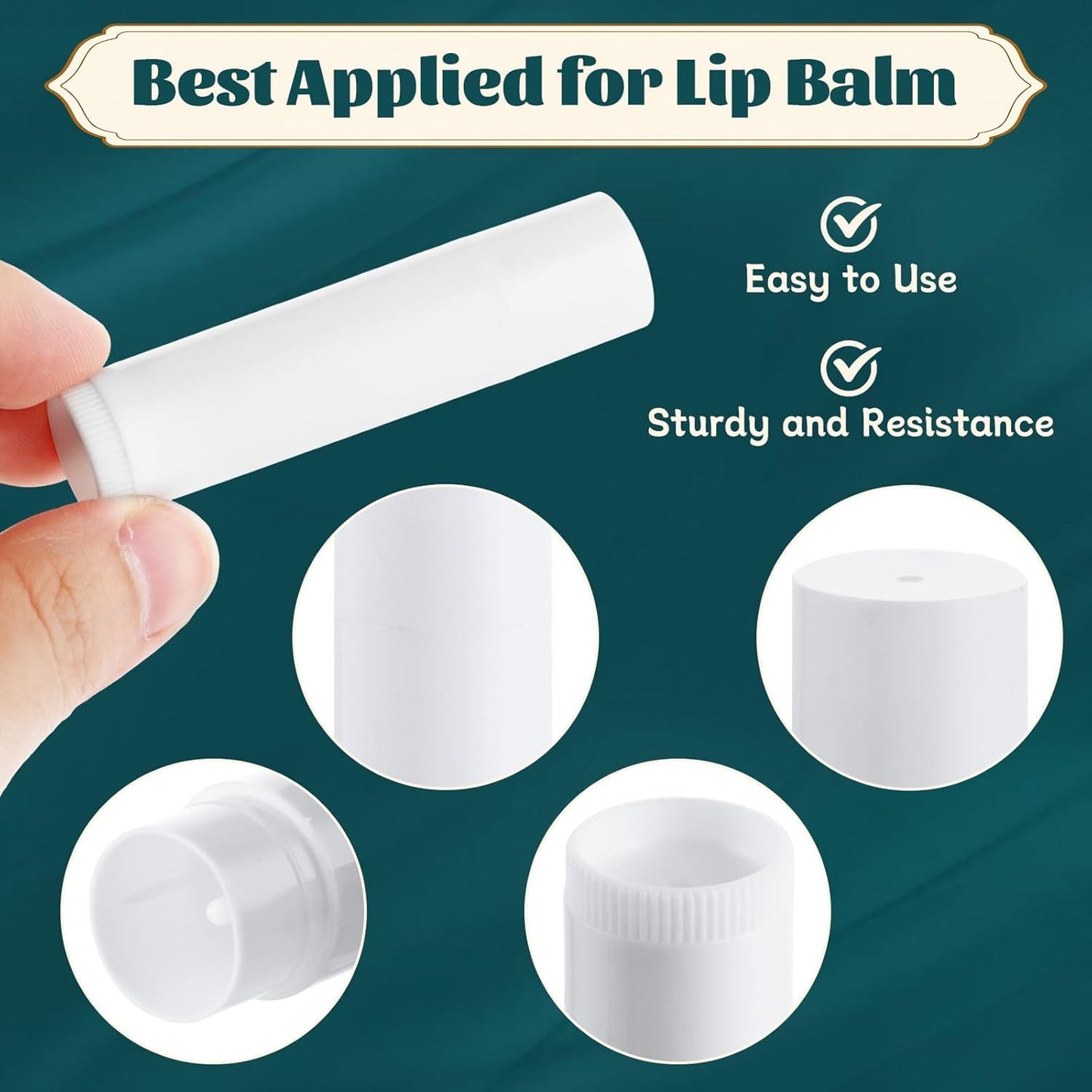 200PCS Plastic Lip Balm Tubes 5ml/5g White Lip Balm Container Tubes with Filling Tray and Spatula, Leak Free, Refillable