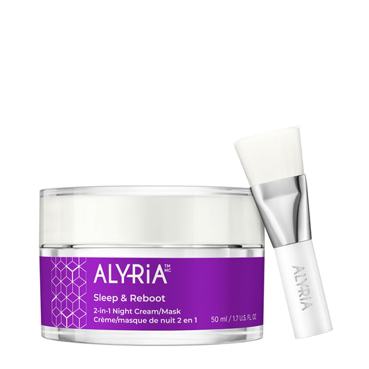 Alyria Sleep & Reboot 2-in-1 Night Cream/Mask - Vegan Formula with Peptide Complex & Kombucha Extract | Nourishes, Replenishes & Rejuvenates Skin | 50ml