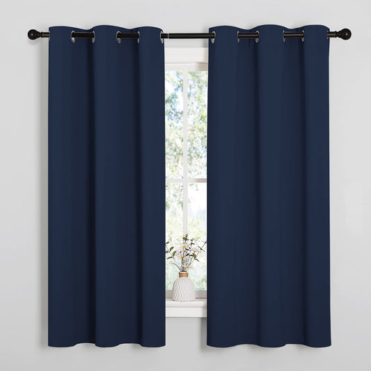 NICETOWN Blackout Curtains 2 Panels for Bedroom- Thermal Insulated Grommet Blackout Curtains 63 Inches Long for Living Room/Kitchen Rideaux occultants (2 Panels, W42 x L63 -Inch,Navy Blue)