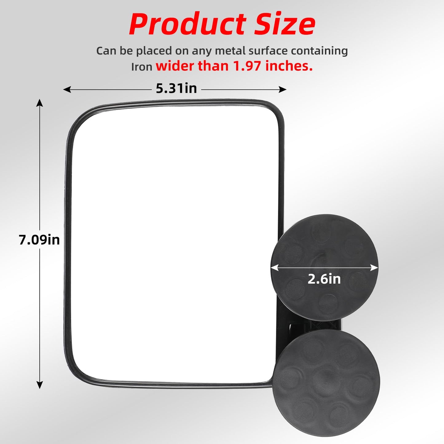 OFIG Universal Magnetic Tractor Mirrors, Side Mirrors for Tractors, Golf Carts, Forklifts, Lawn Movers, Small Dozers, Compatible with John Deere, Kubota B BX Mahindra Tractor Accessories
