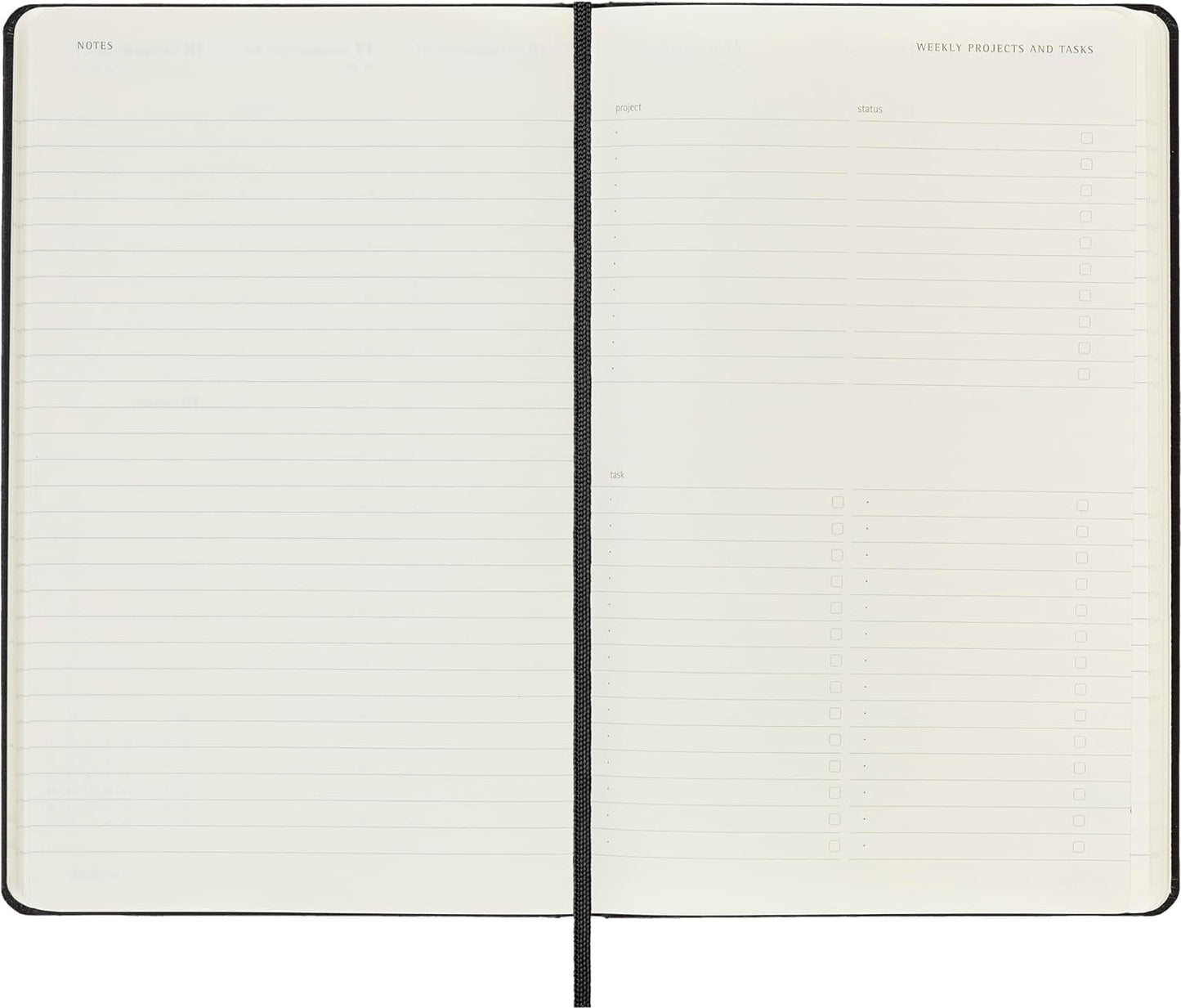Moleskine PRO 12 Month 2025 Weekly Vertical Planner, Hard Cover, Large (5" x 8.25"), Black, 288 pages