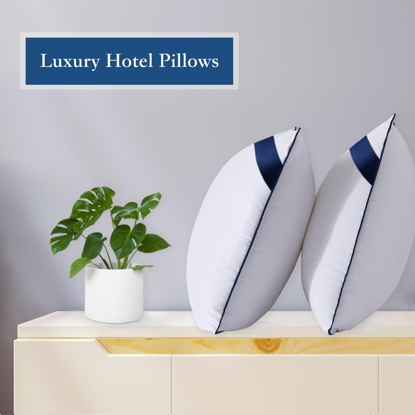 Pillows King Size Set of 4,Soft Microfiber King Pillows with Hollow Fiber,Hotel Quailty Bed Pillows for Sleeping 4 Pack for Back,Stoamch Sleeper