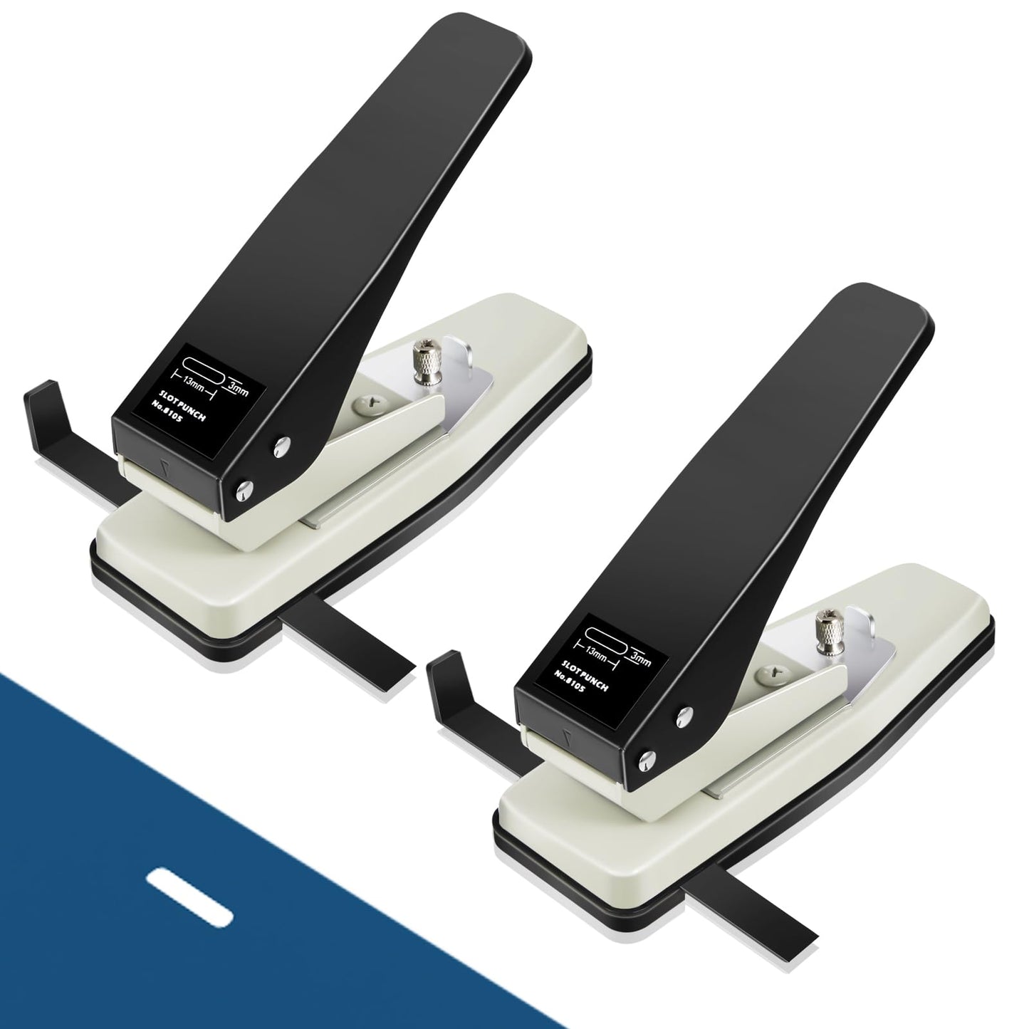 Gisafai 2 Pcs Badge Slot Hole Punch ID Card Slot Punch Hand Held Metal Hole Puncher Oval Slotting Tool for PVC ID Card, Luggage Tag, Name Tag and Badge Holder
