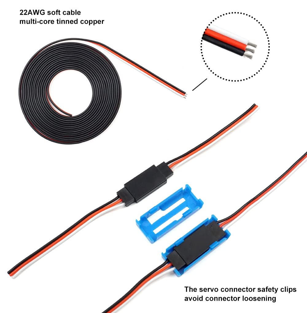 55 Sets Servo Plug Male Female Connector Crimp Pin Cable Kit with Crimping Tool Compatible JST SYP Futaba for Hitec Spektrum RC