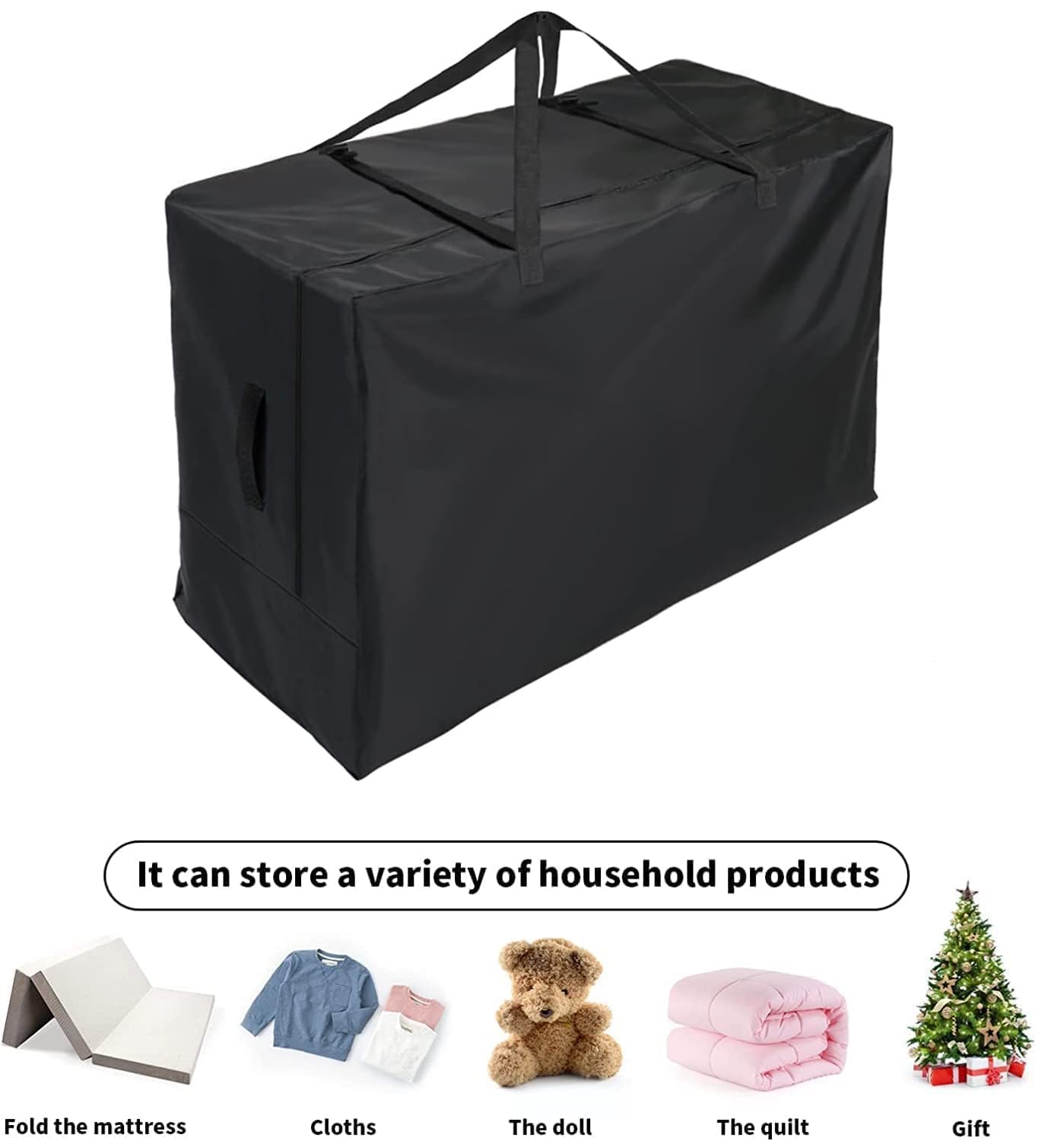 Joymo Folding Mattress Storage Bag for 6" Queen, Waterproof Foldable Mattress Cover for Memory Foam Guest Bed, Dustproof Heavy Duty Tri-Fold Floor Mattress Carrying Case (28"x61"x18")