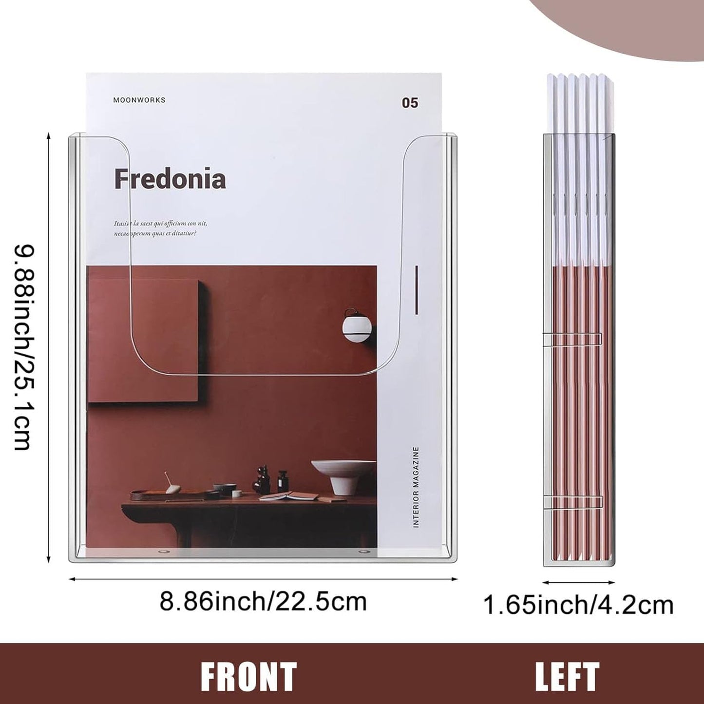 MEISO 3 Pack Acrylic Brochure Holder Wall Mount - Clear Durable Literature Organizer for Pamphlets Flyers Clear Plastic Literature Holder for Flyers Magazines - Space-Saving Office/Retail Display