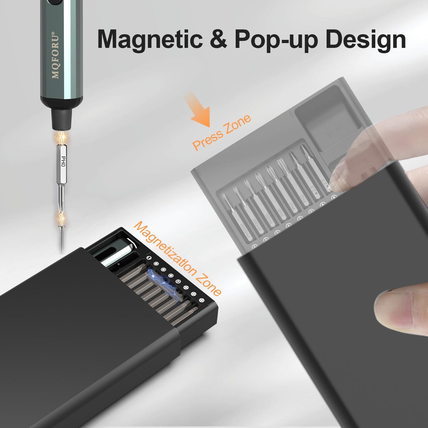 72-in-1 Mini Electric Screwdriver Set, Small Precision Screwdriver Set, Cordless & Rechargeable, 64 Magnetic Bits, 5 Torque Settings, LED Screen Display, Mini Drill Tool Kit for Phone/Watch/Camera