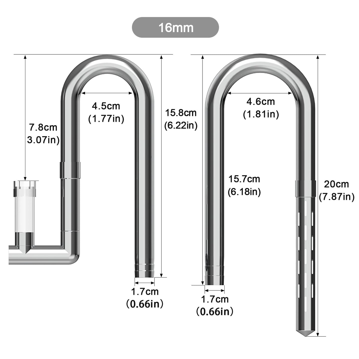FZONE Stainless Steel Lily Pipe Inflow and Outflow