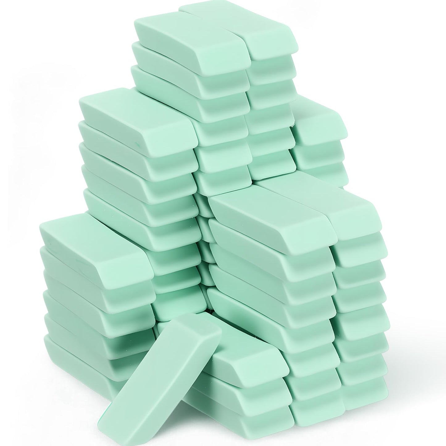 wearage 72 Count Green Pencil Erasers Rectangular Rubber Eraser Bulk for Bag Supplies Gift Teacher Student