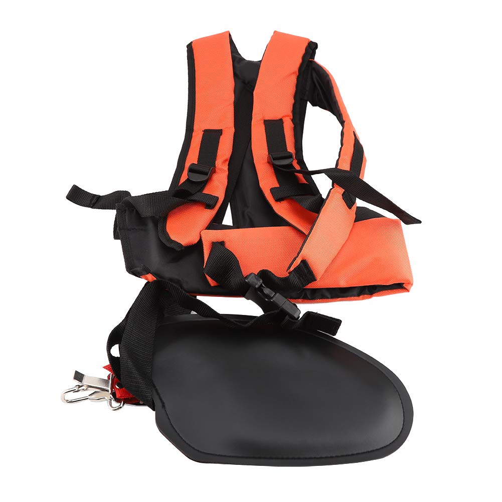 Trimmer Double Shoulder Strap Harness, String Trimmer Full Harness Strap, Brushcutter Shoulder Harness Double Shoulder Strap Mower Nylon Y-shaped Belt for Brush Cutter Chainsaw Garden (Orange)
