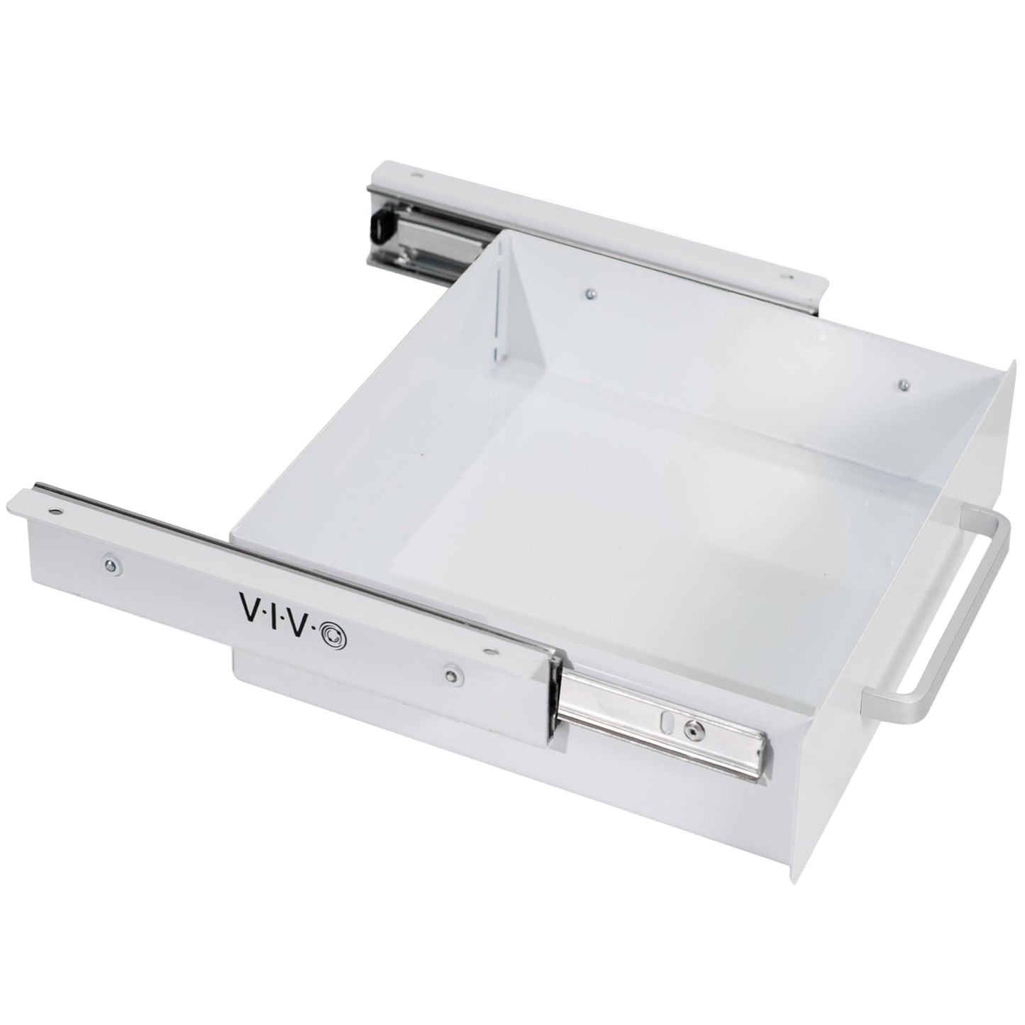 VIVO 13 inch Under Desk Slide Out Storage Organizer, Pull Handle Drawer, White, DESK-DR1H-W