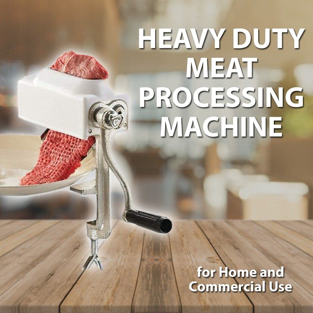 Heavy Duty Meat Tenderizer Cuber - Steak Flatten Tool, Commercial Grinder Attachment, Clamp-on Rolling Tenderizer - White