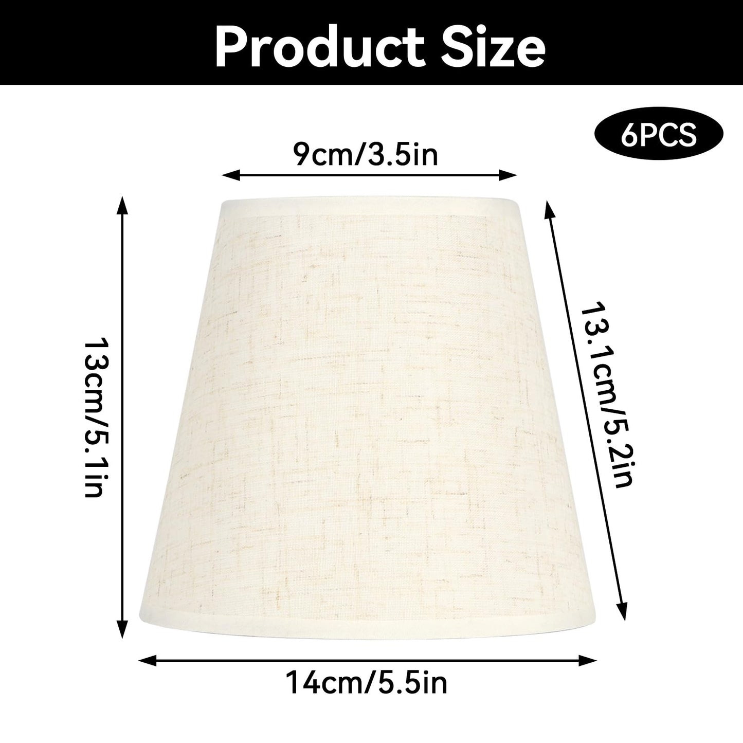 Chandelier Shades Set of 6, Small Lampshade Clip on Lamp Shade Cover E14 Table Floor Lamp Shade Replacement for Table Chandelier Wall Lamp
