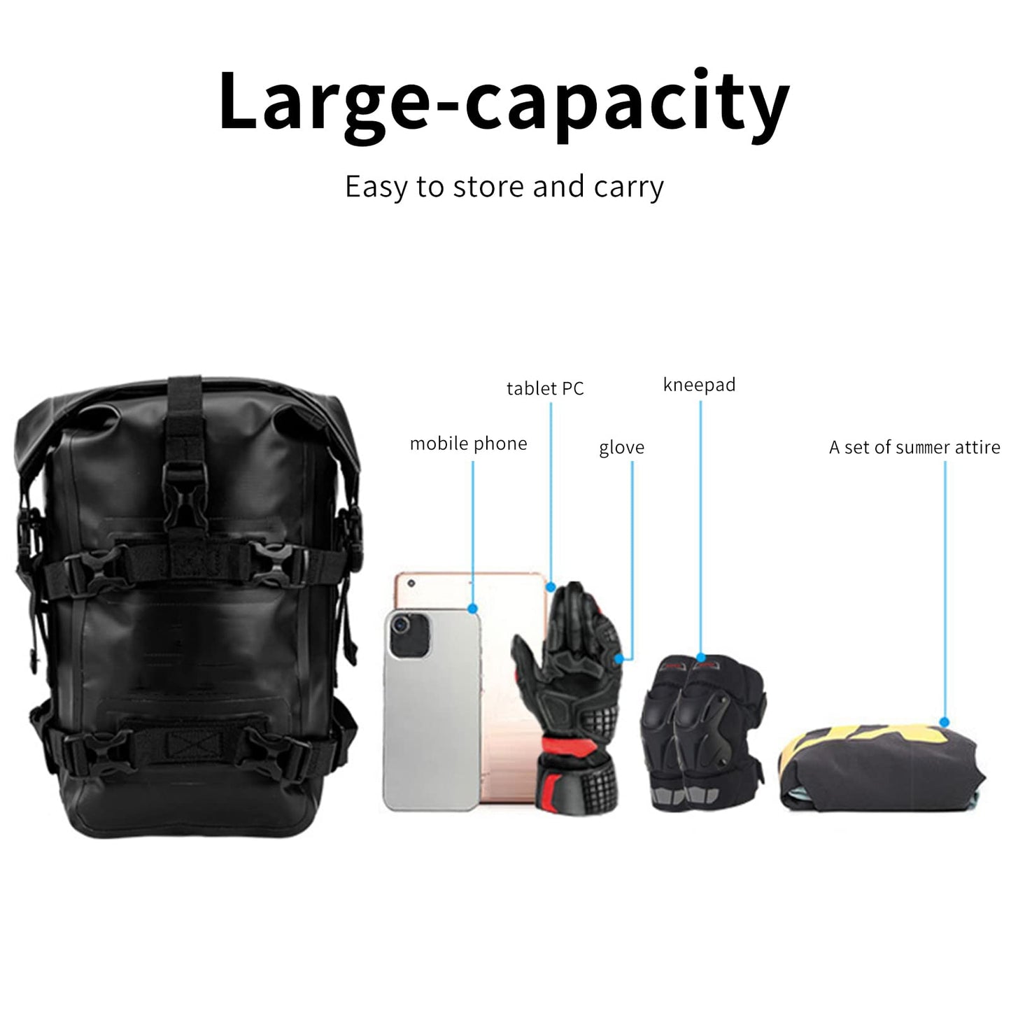 Shkalacar Motorcycle Bumpers Bag Waterproof Motor Crash Bar Bag with Shoulder Strap Motorcycles Side Frame Bag Riding Tools Accessories, Full Waterproof 8L Motorcycle Bag