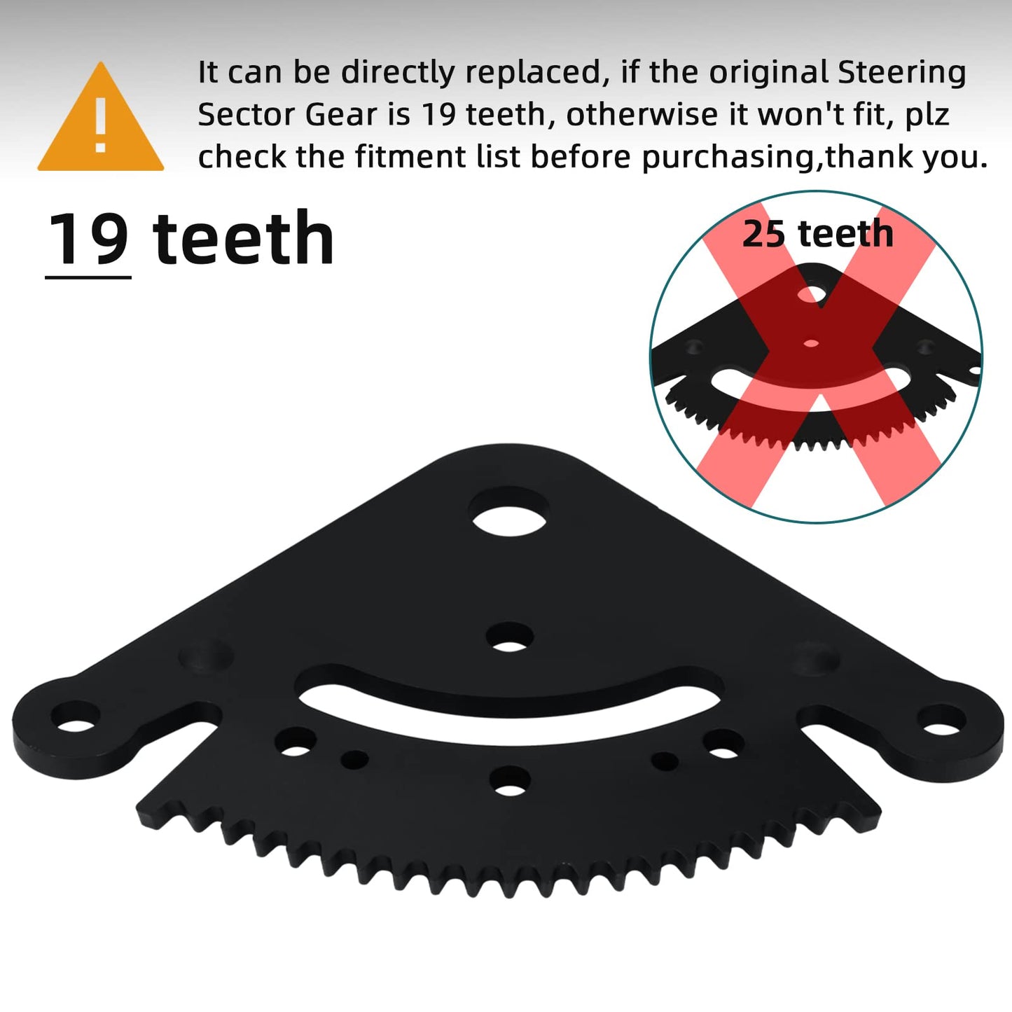 19 Teeth Steering Sector Gear Kit Compatible with John Deere Lawn Tractor John Deere D100 D105 D110 D120 D125 D130 D140 D150 D160 D170 with Pinion Gear & Bushing, Direct Replace